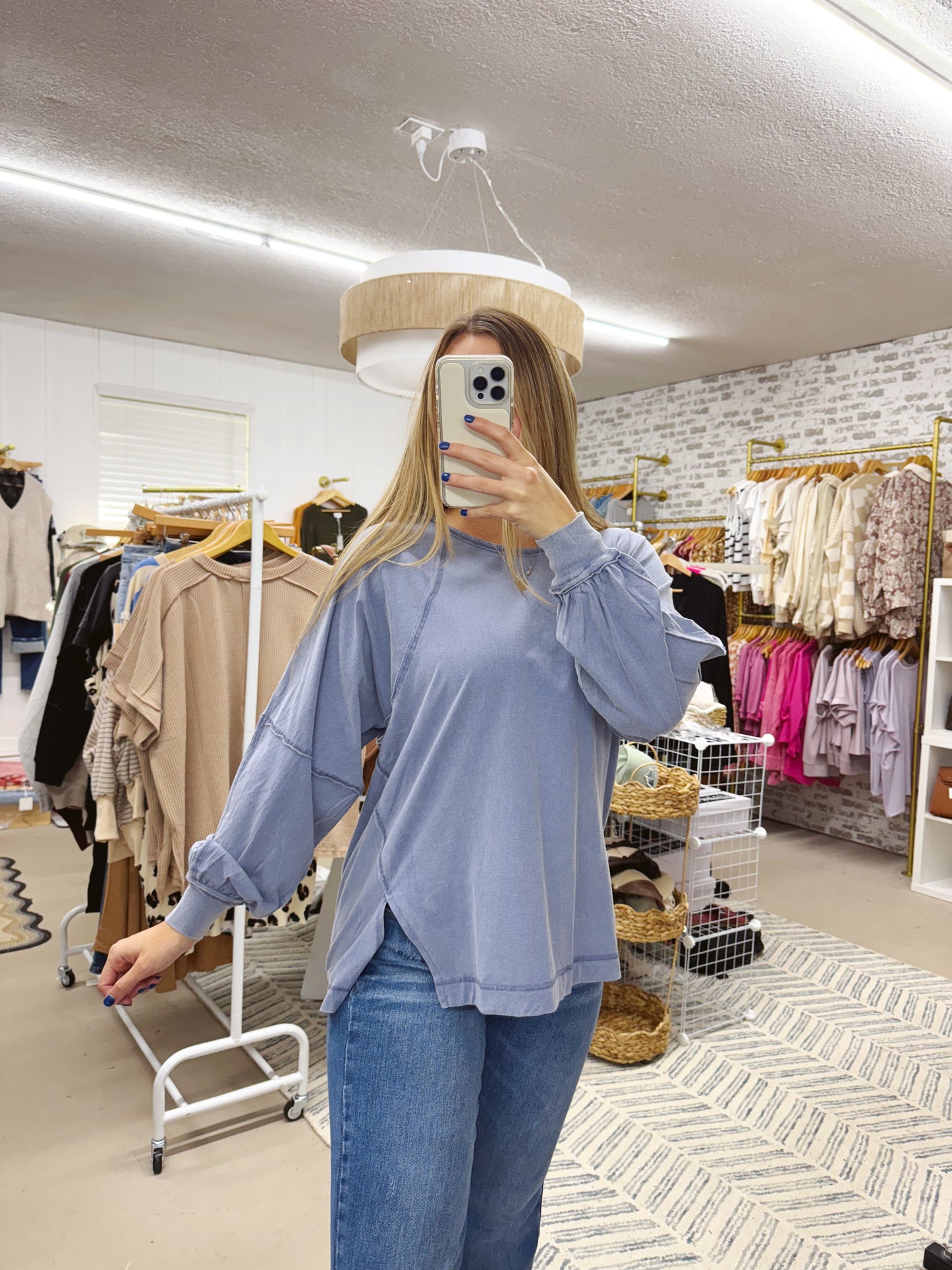 The Chloe | Washed Blue Long Sleeve