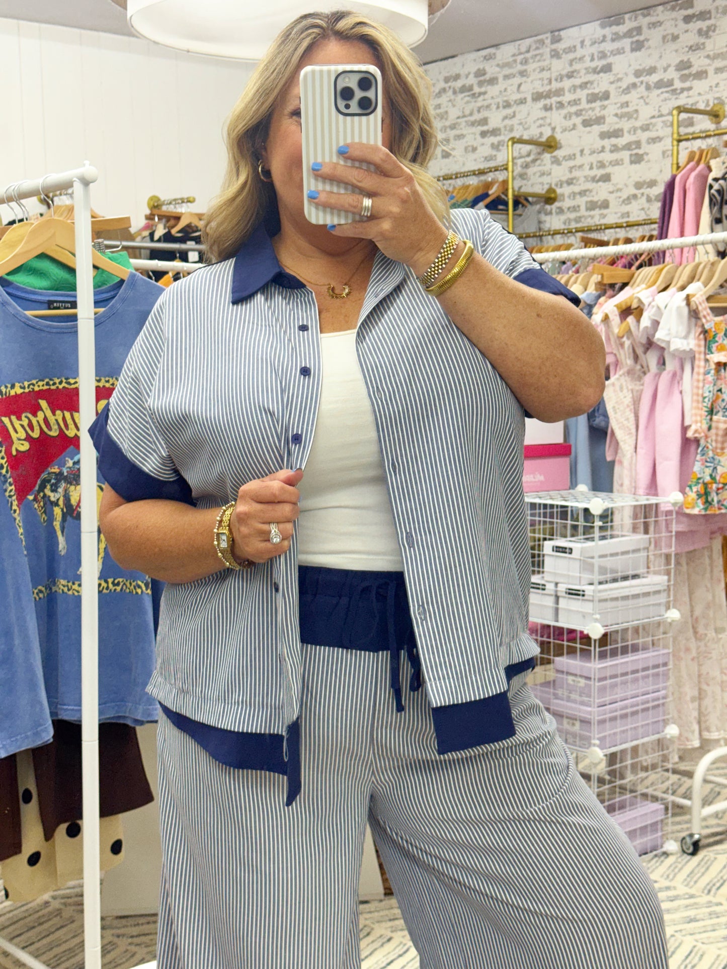 The Striped Pants Set | Blue