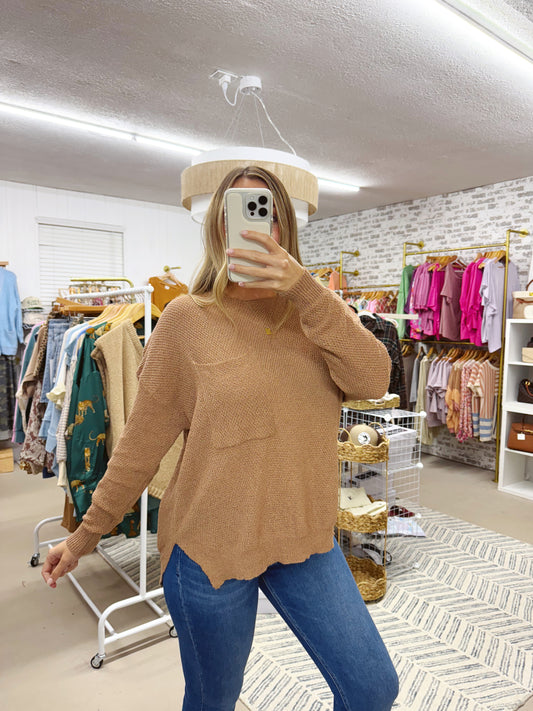 The Shanda | Mocha Textured Sweater