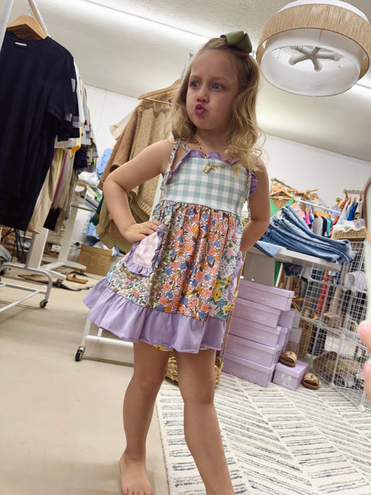 The Eleanor | Purple Floral Shorts Set