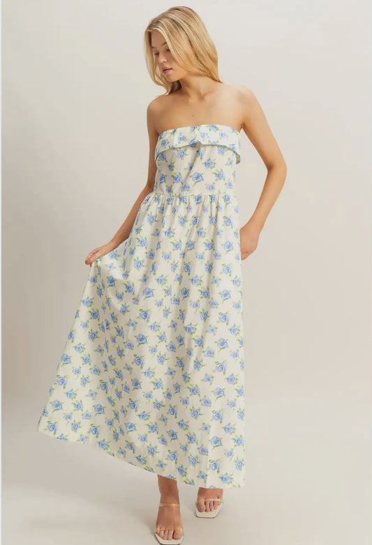 The Sienna | Floral Strapless Tube Maxi Dress