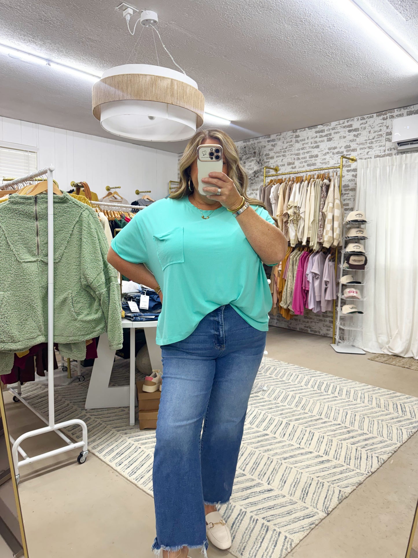 The Scarlett | Mint Slouchy Pocket Tee