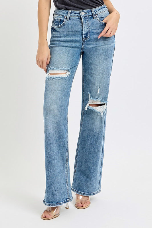 Risen Jeans | High Rise Ripped Wide Leg