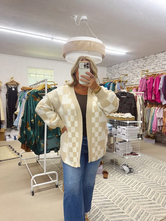 The Marian | Oversized Checkered Cardigan
