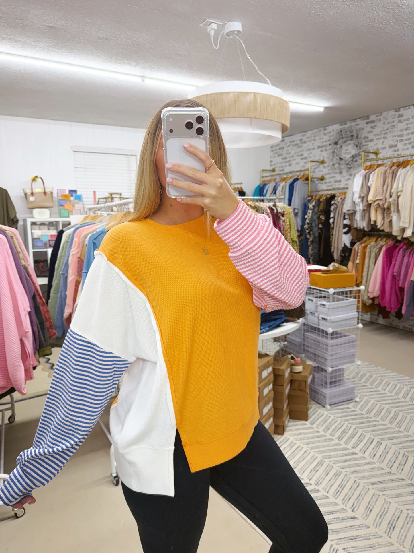 The Brielle | Colorblock Striped Sleeve Top