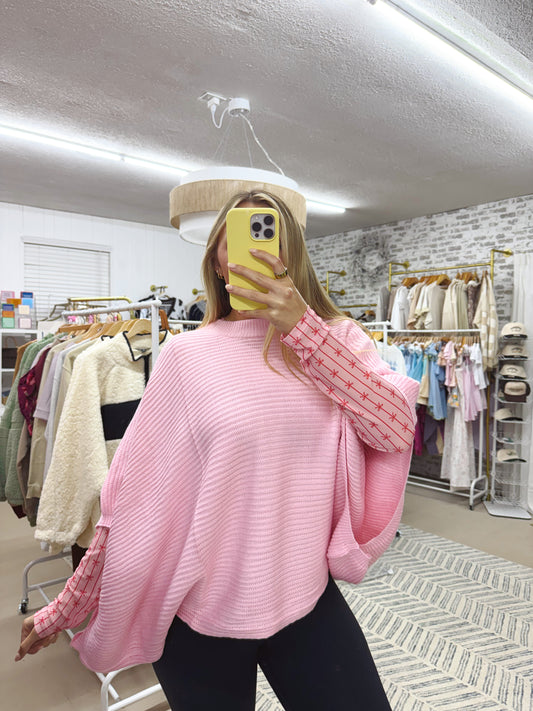 The Ruby | Oversized Pink Poncho Sweater