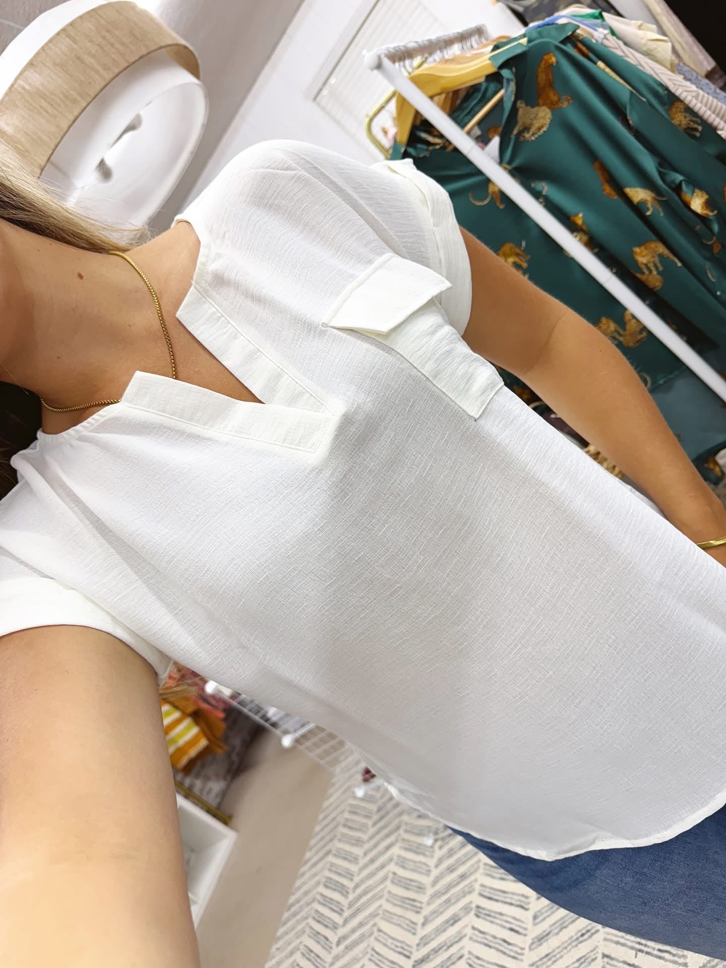 The Karen | White V Neck Blouse