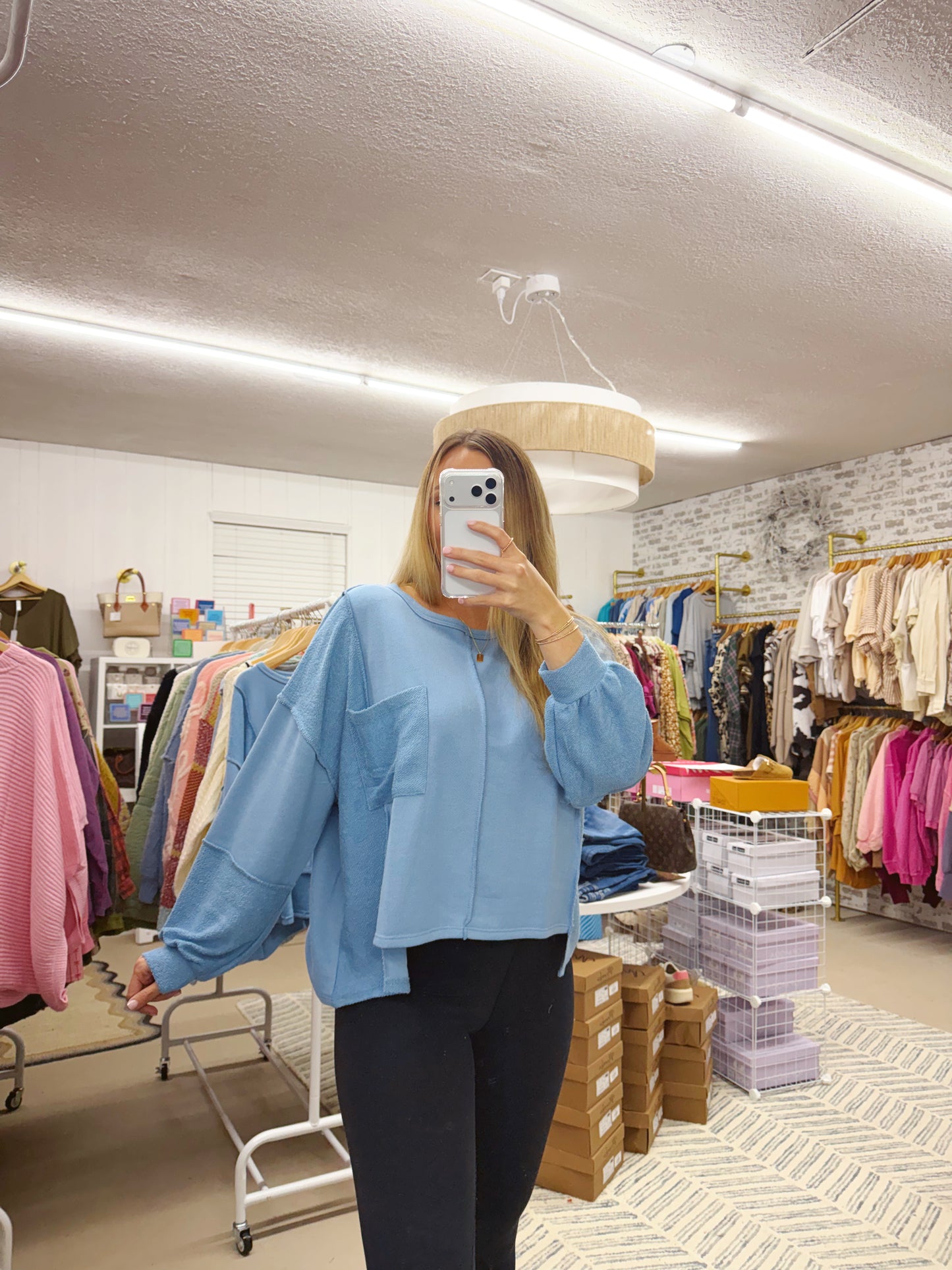 The Penny | Blue French Terry Pullover