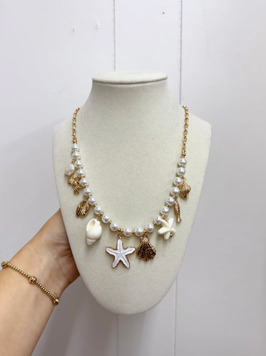 The Seaside Pearl Charm Necklace