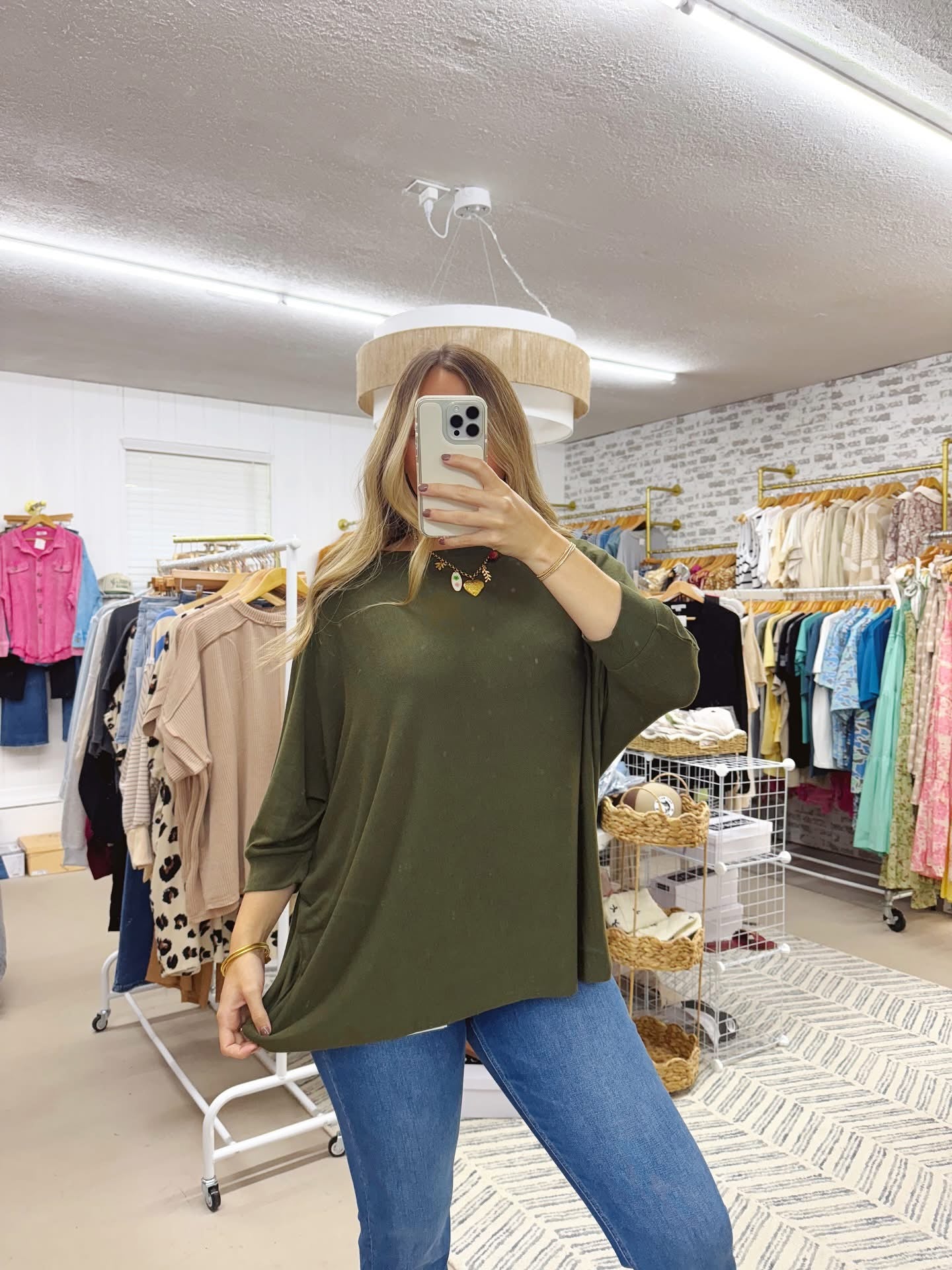 The Kolly | Olive Oversized Hacci Top