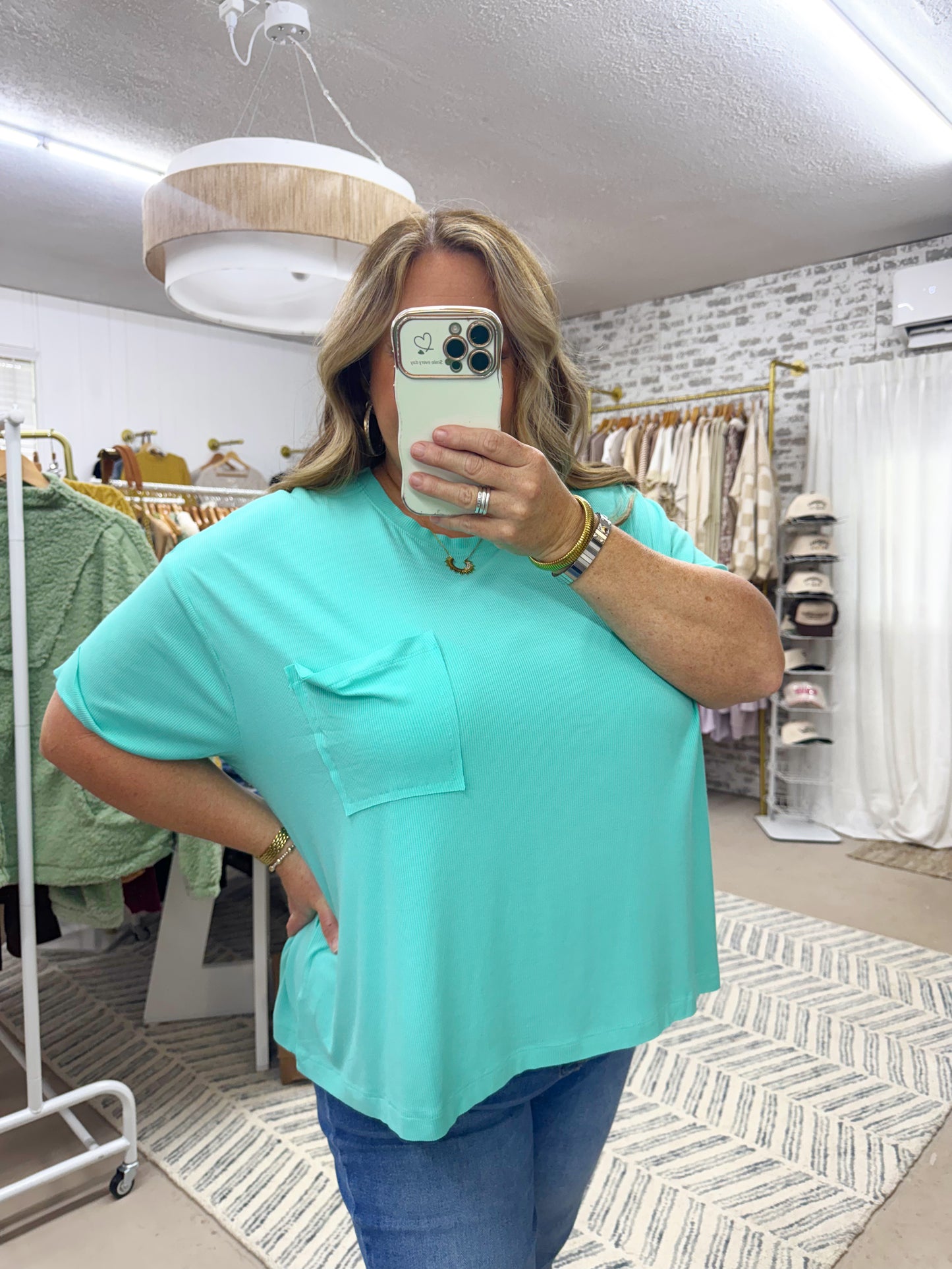 The Scarlett | Mint Slouchy Pocket Tee