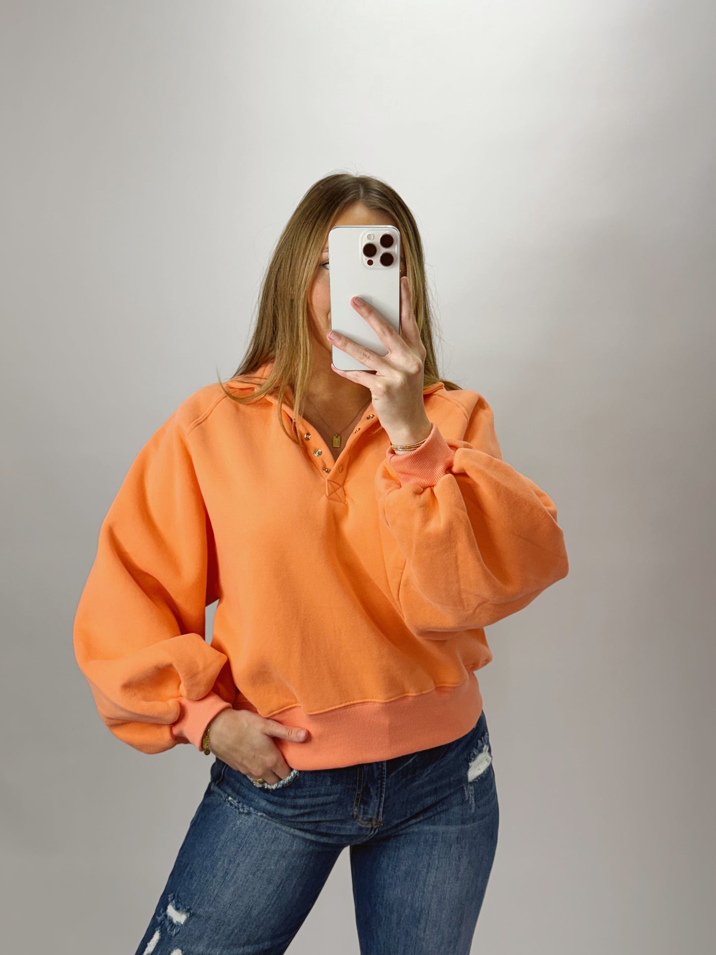 The Paige | Coral Collared Pullover