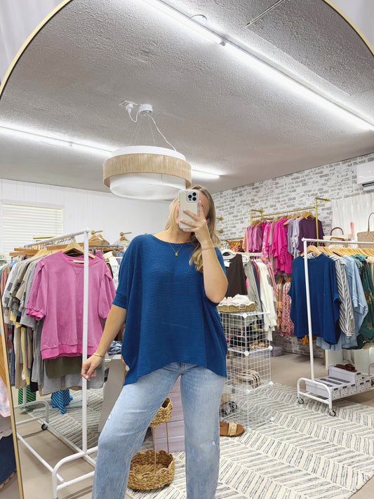 The Grace | Navy Oversized Top