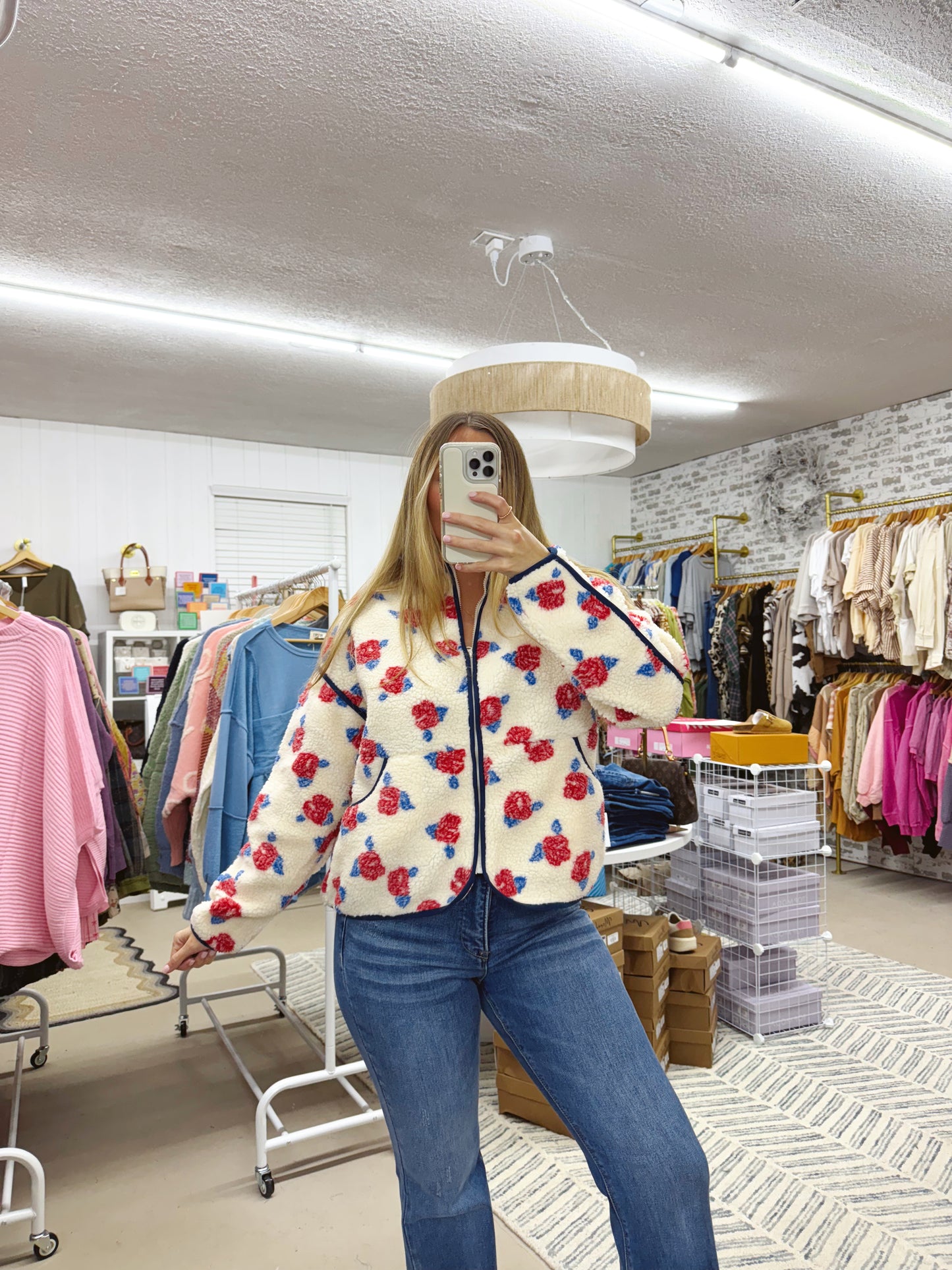 The Lyla | Floral Fleece Sherpa