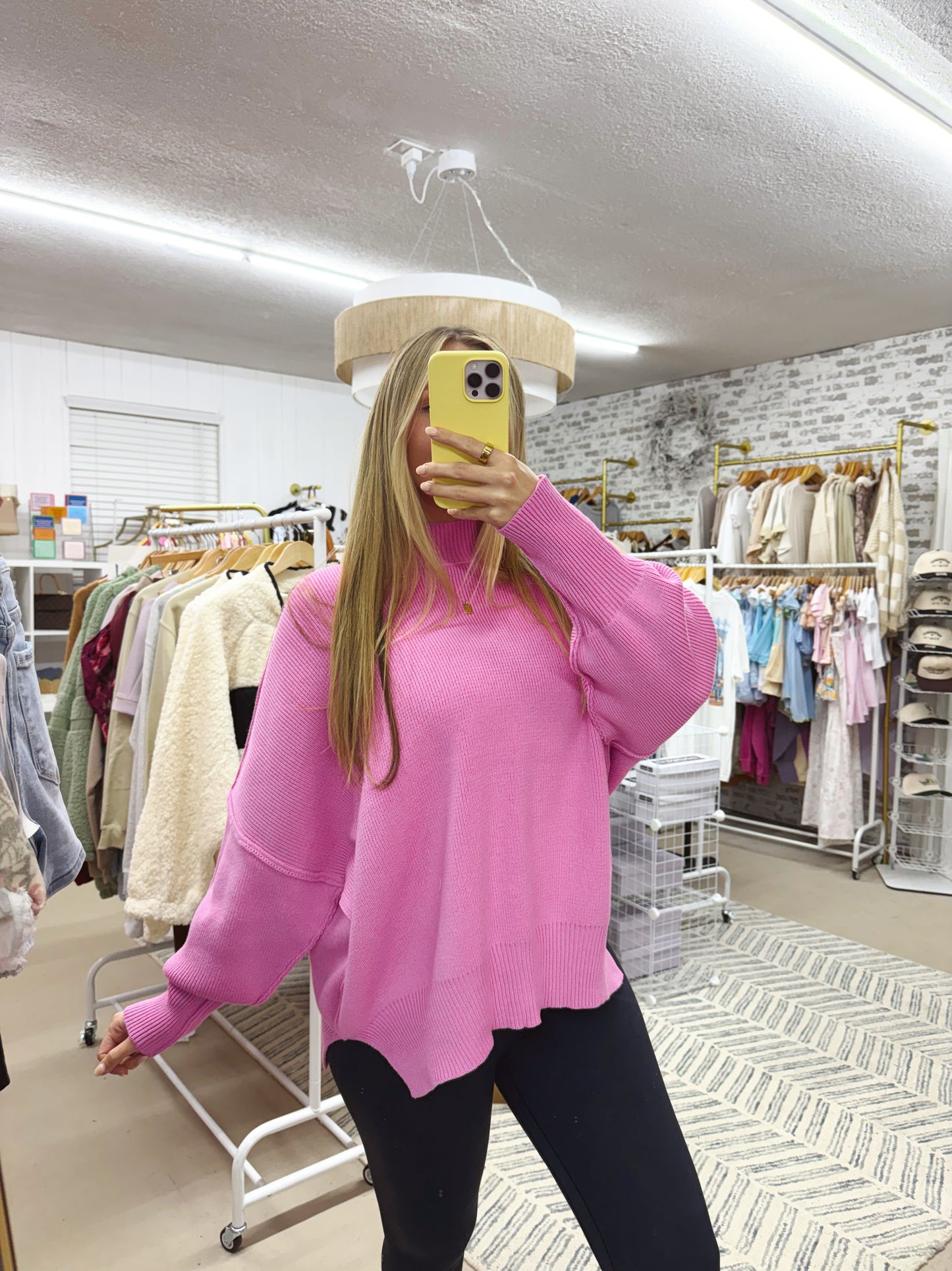 The Alice | Pink Side Slit Sweater