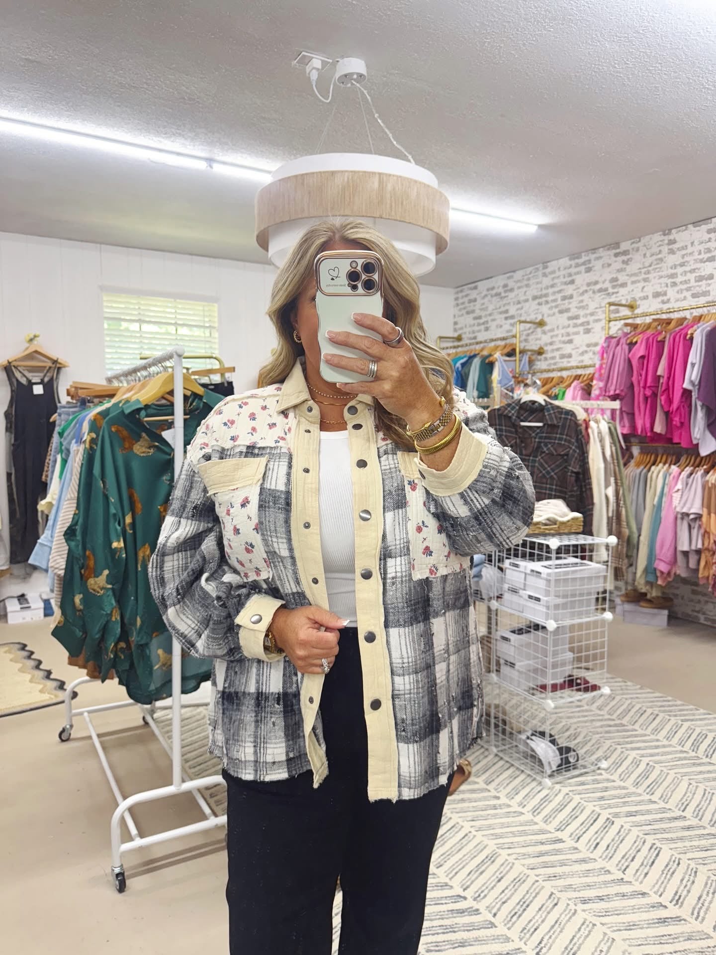 The Teri | Plaid and Floral Shacket