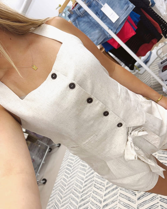 The Amy | Linen Vest