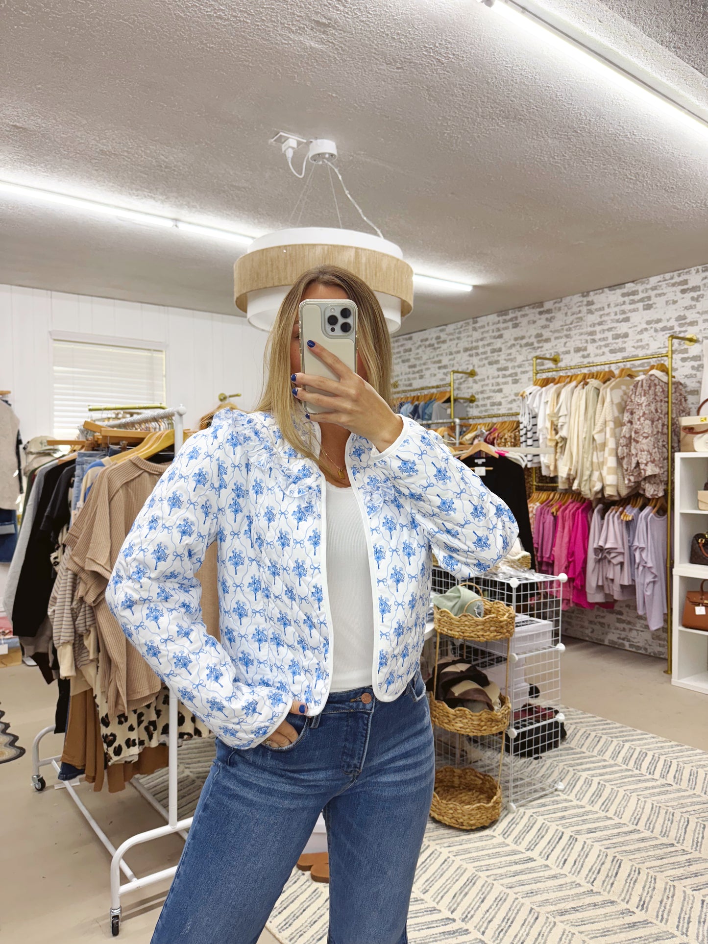 The Blue Floral Bow Jacket