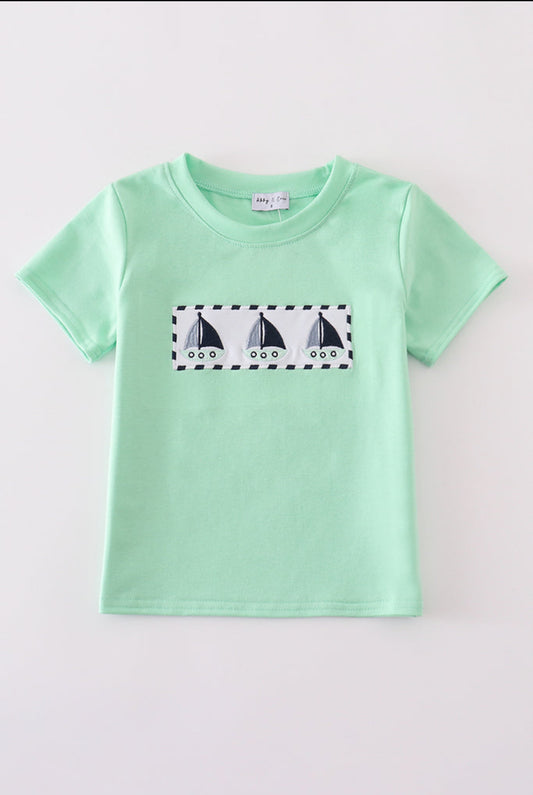 The Camden | Green Sailboat Tee