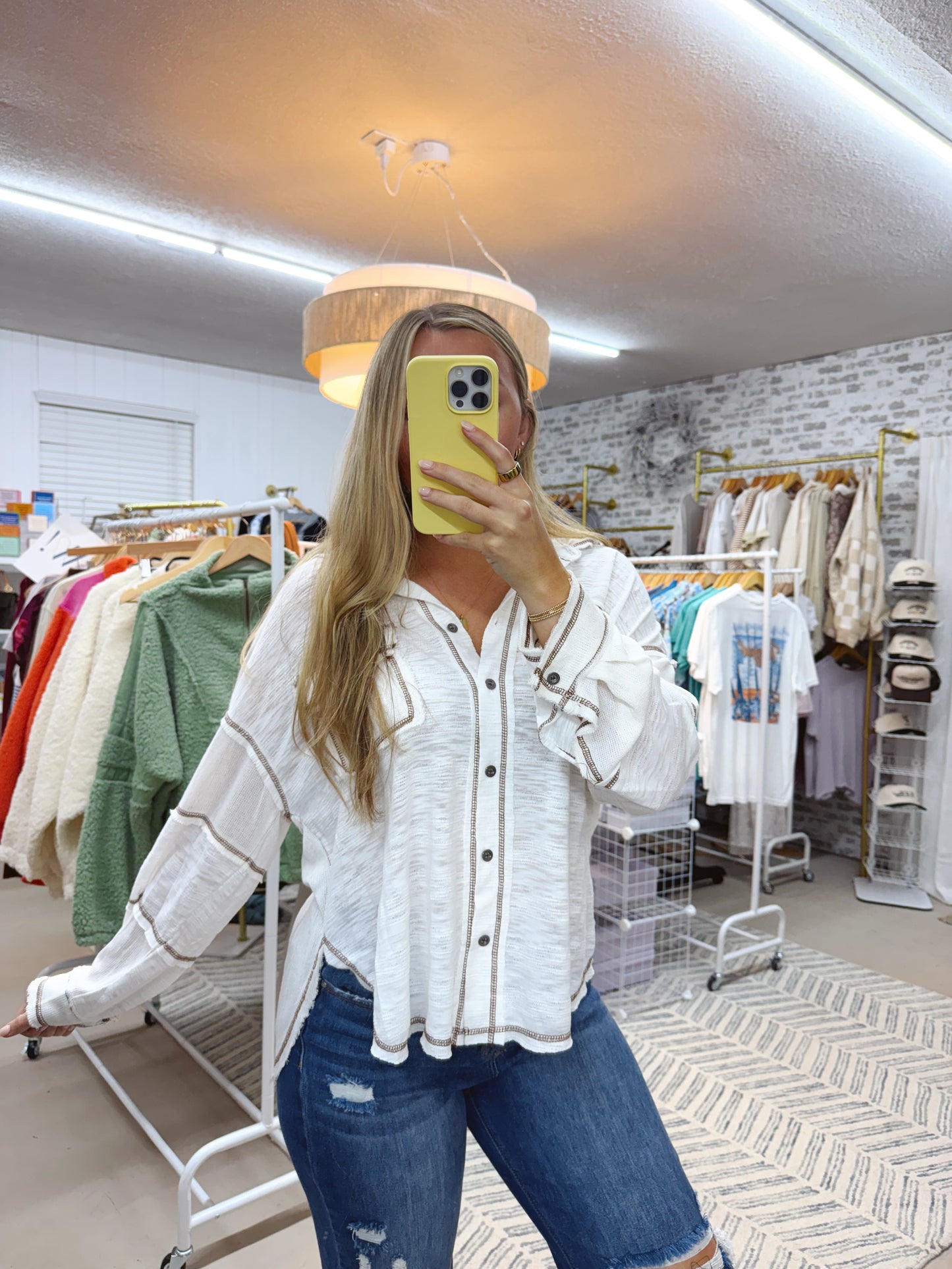 The Kylie | Exposed Seam Button Down