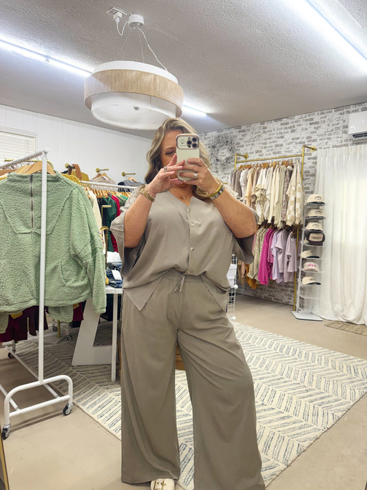 The Summer Linen Pants Set | Oyster