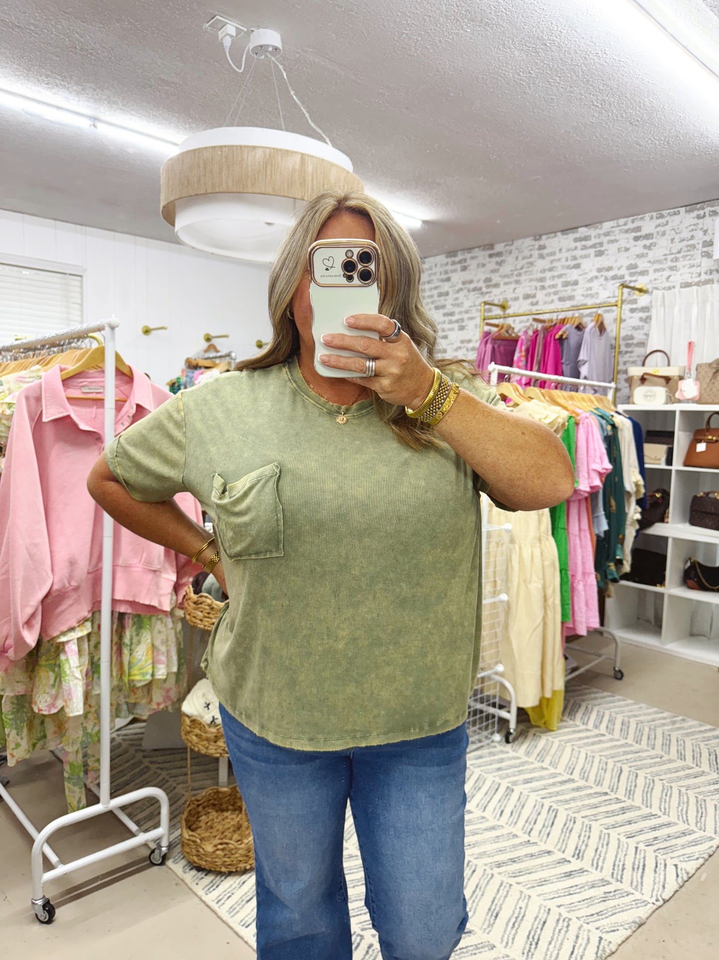 The Scarlett | Olive Slouchy Pocket Tee