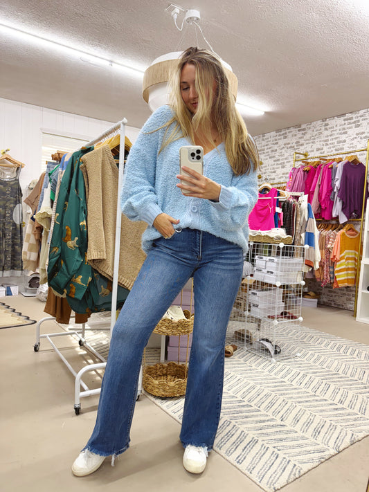 The Dark Wash Semi Flare Jeans