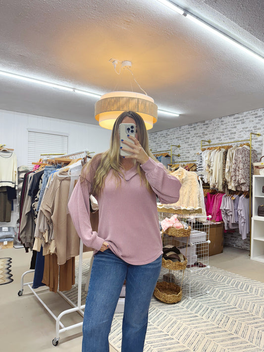 The Winter 2.0 | Blush Lilac Ribbed Pullover