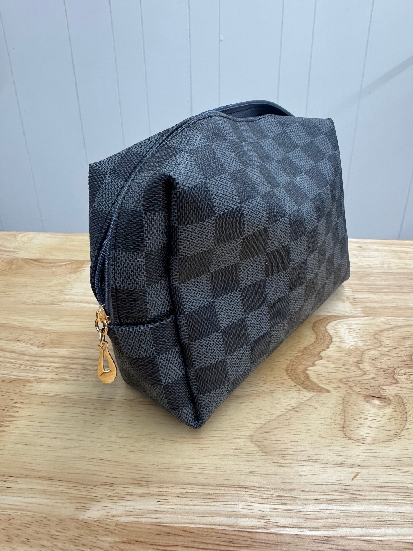 Checkered Cosmetic Bag