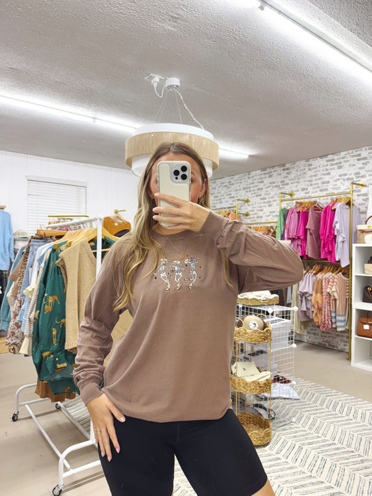 The Cowboy Skeleton | Embroidered Long Sleeve
