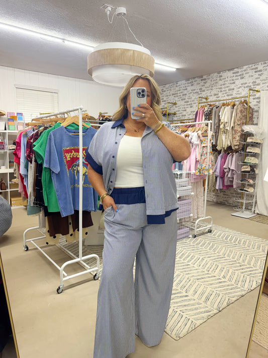 The Striped Pants Set | Blue