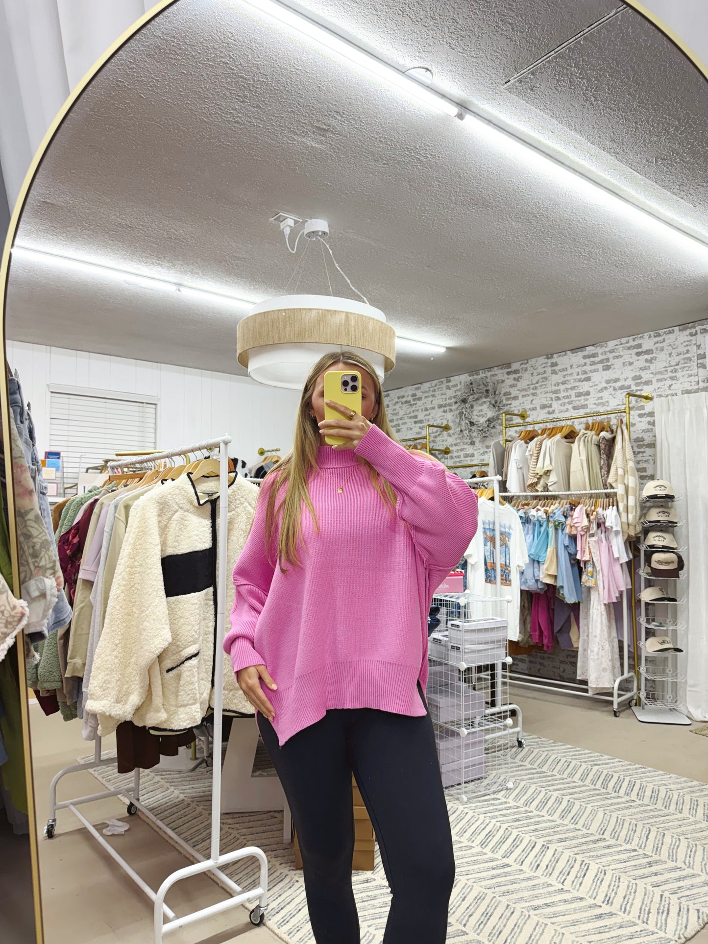The Alice | Pink Side Slit Sweater