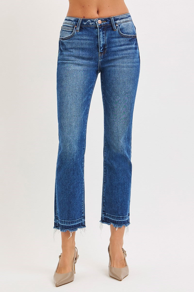 The High Rise Crop Risen Jeans | Dark