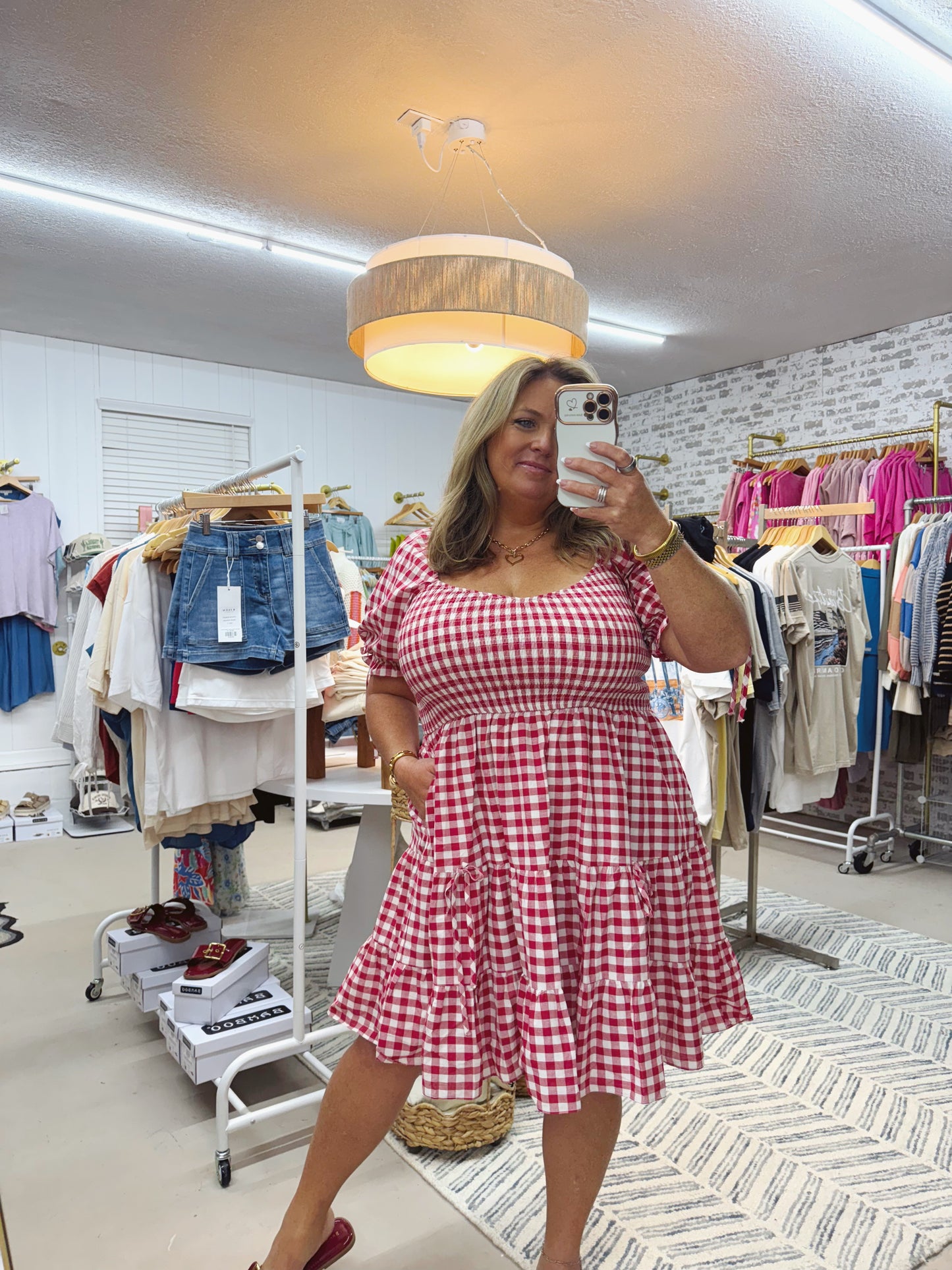The Pippi | Red and White Gingham Dress
