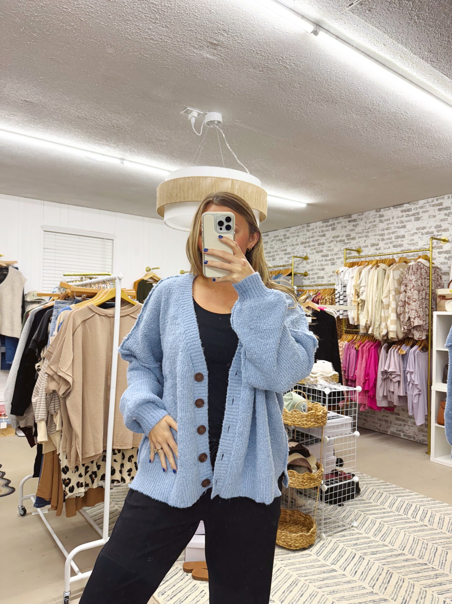 The Oversized Dusty Blue Cardigan
