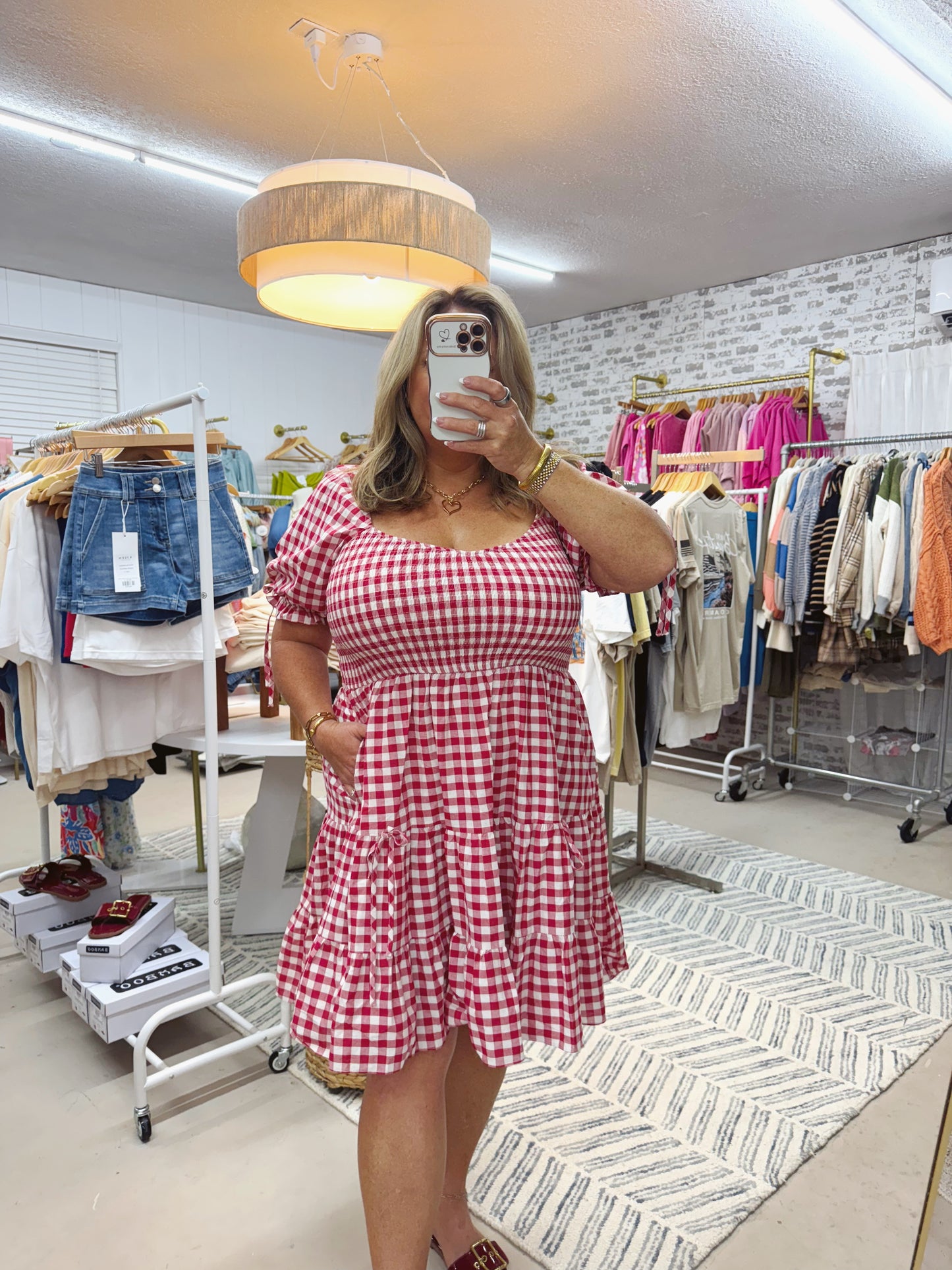 The Pippi | Red and White Gingham Dress