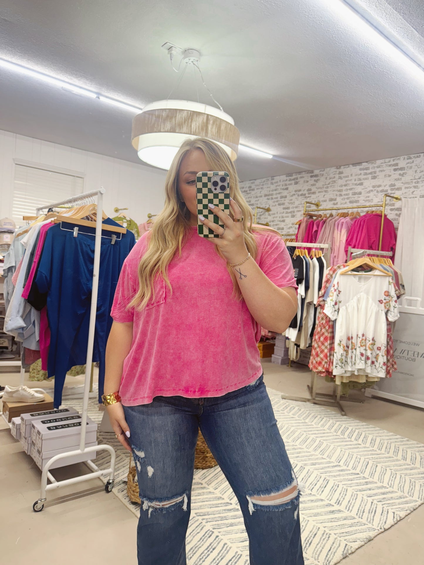 The Scarlett | Pink Slouchy Pocket Tee