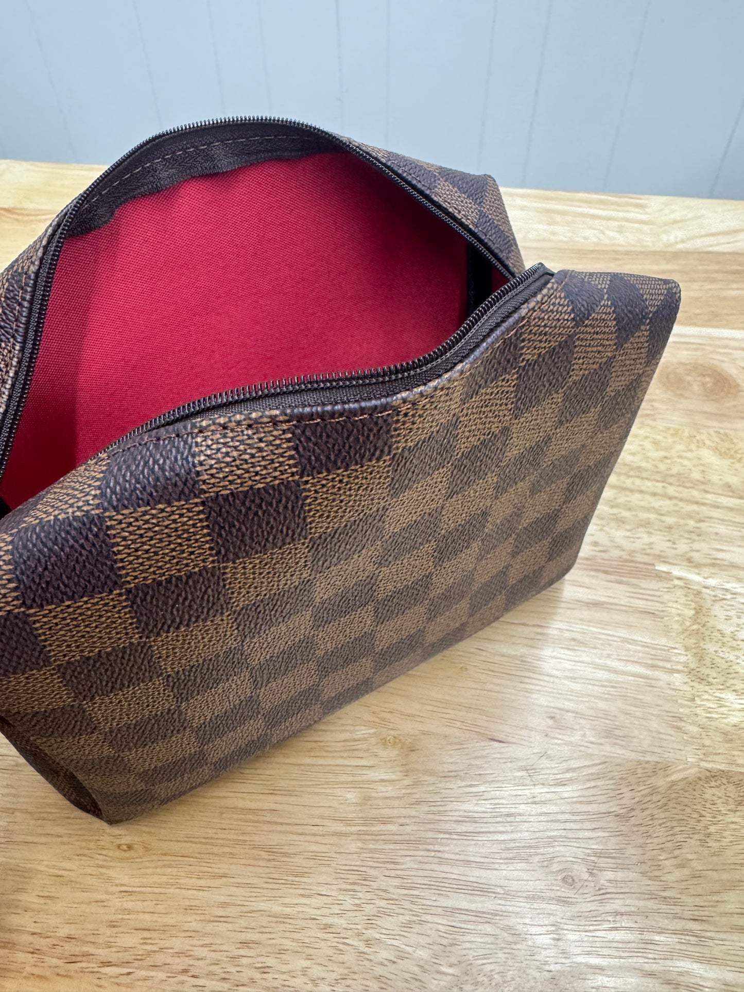 Checkered Cosmetic Bag