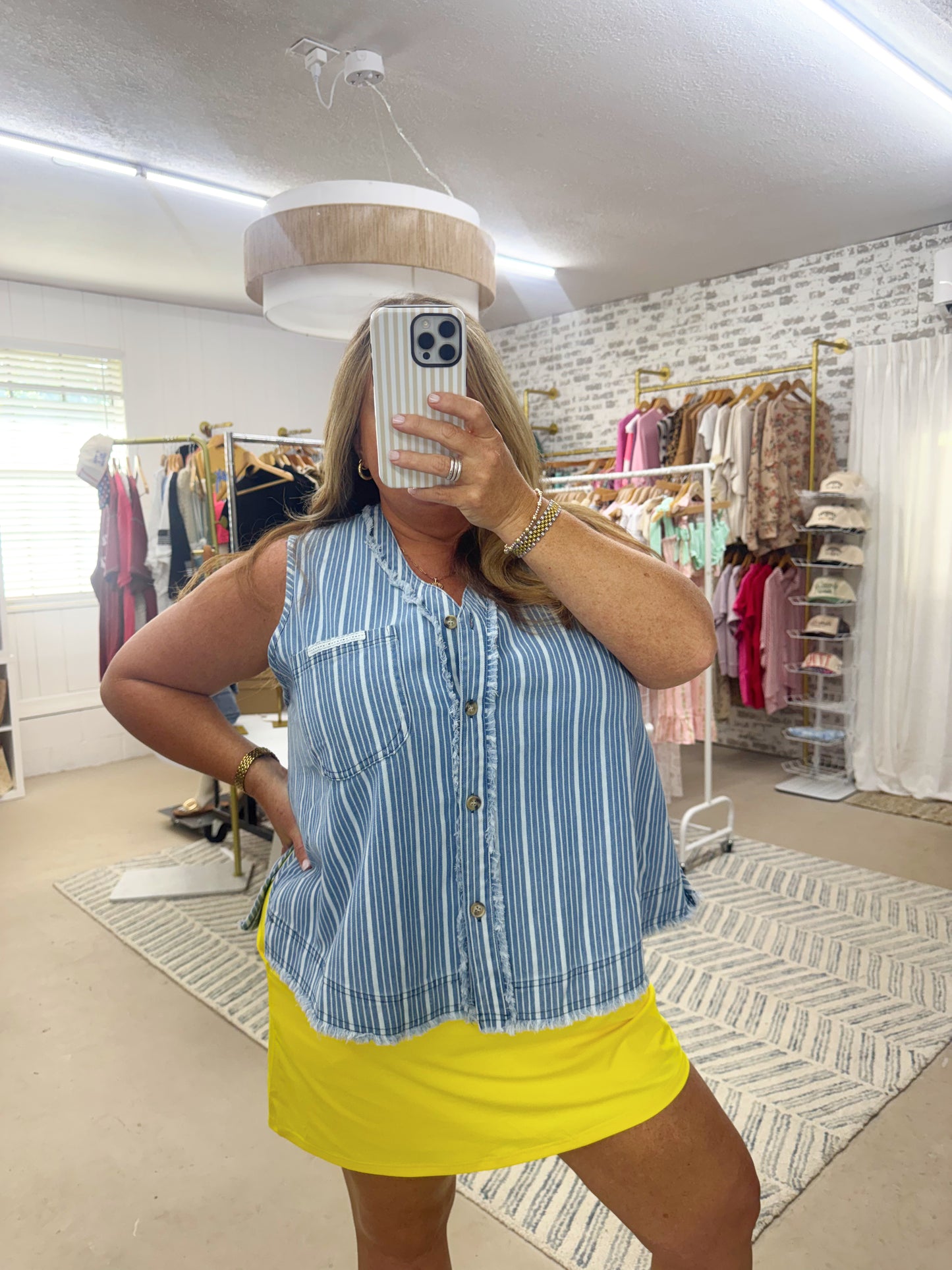 The Marina | Denim Striped Tank