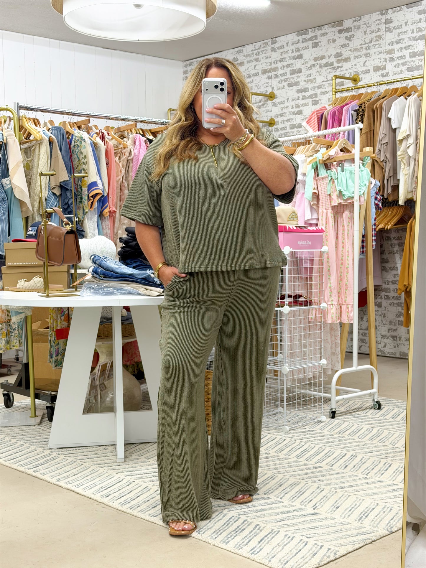 The MVP Ribbed Pants Set | Olive