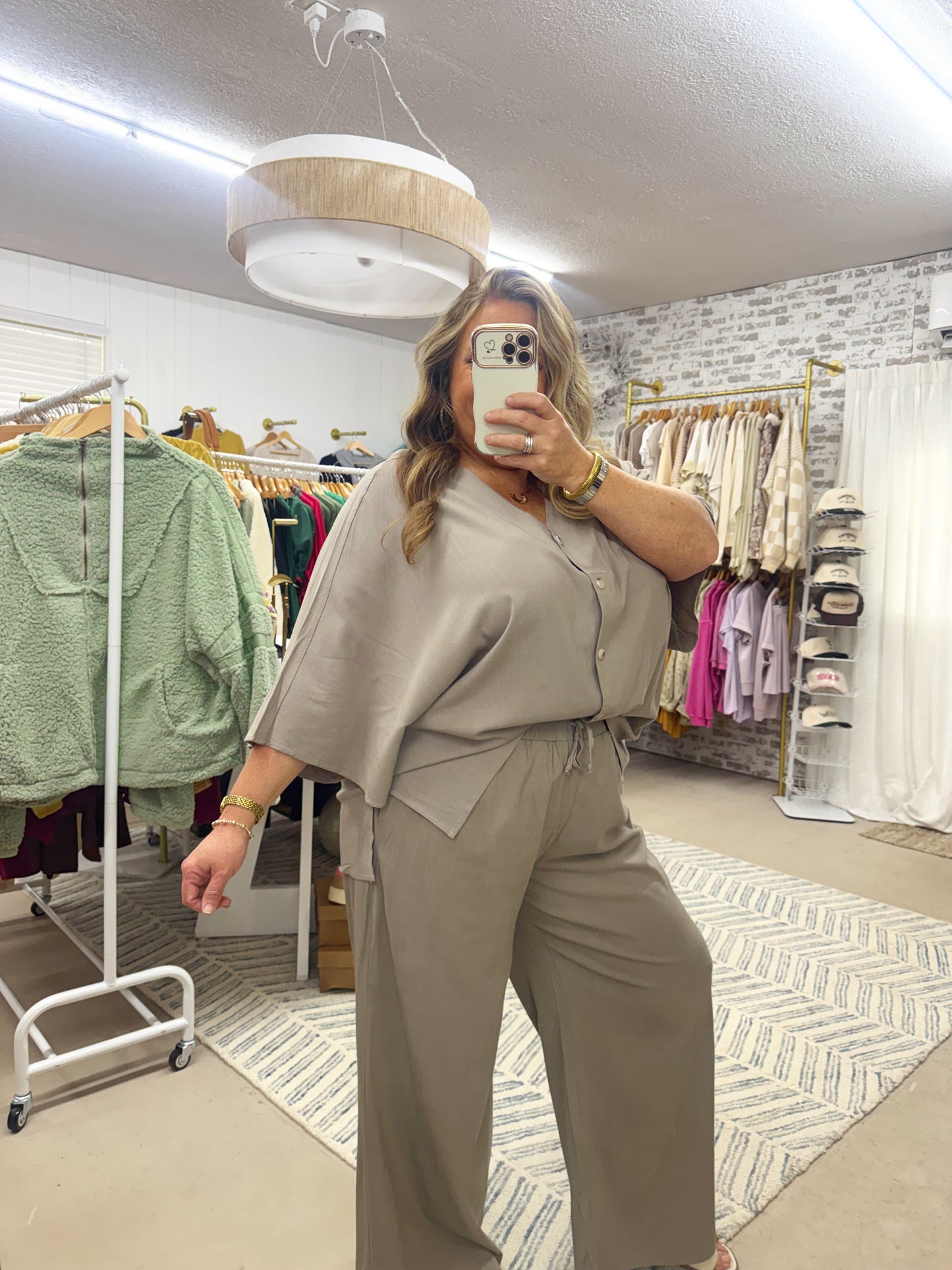 The Summer Linen Pants Set | Oyster