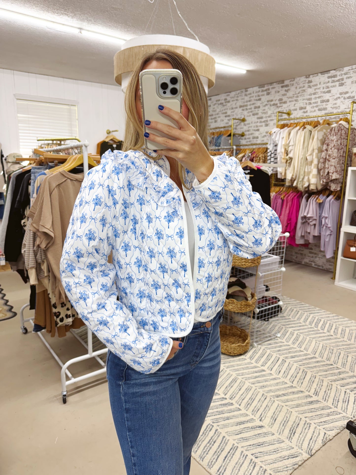 The Blue Floral Bow Jacket