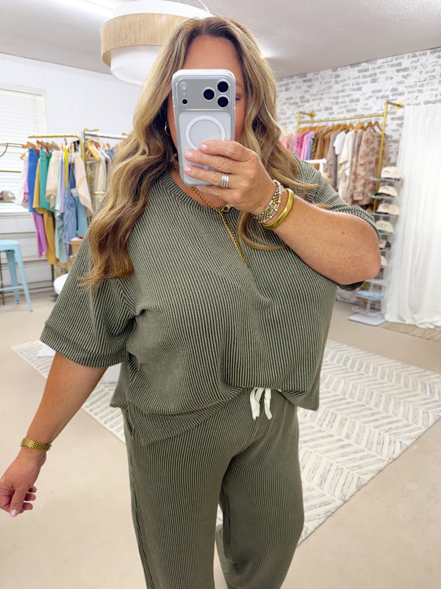 The MVP Ribbed Pants Set | Olive