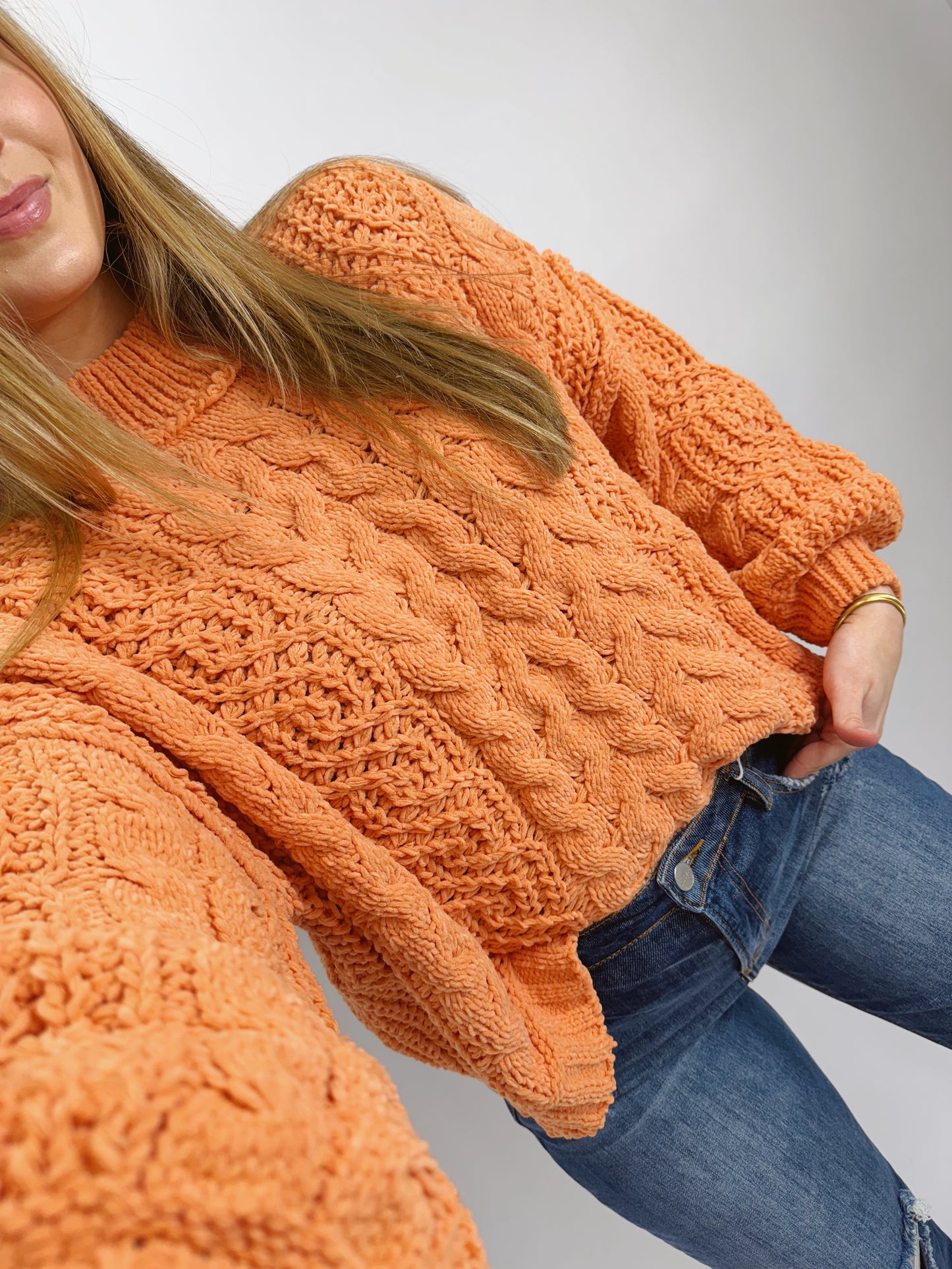 The Courtney | Orange Knit Sweater