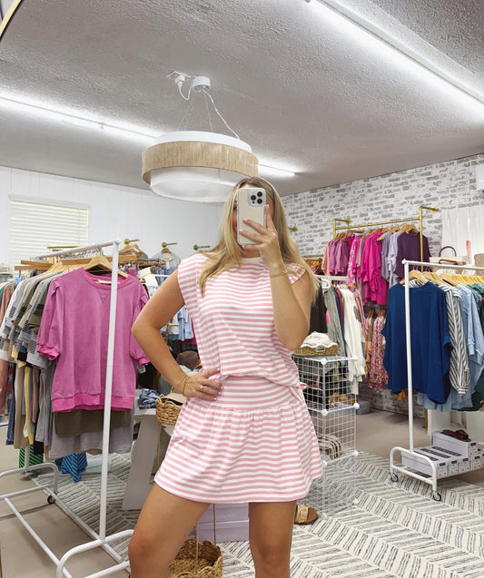 The Stripes Skort Set | Pink
