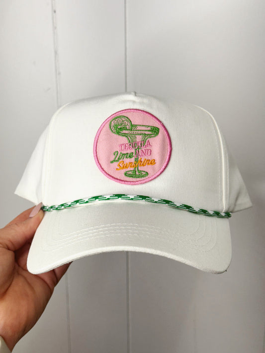 Tequila Lime and Sunshine Embroidered Trucker Hat