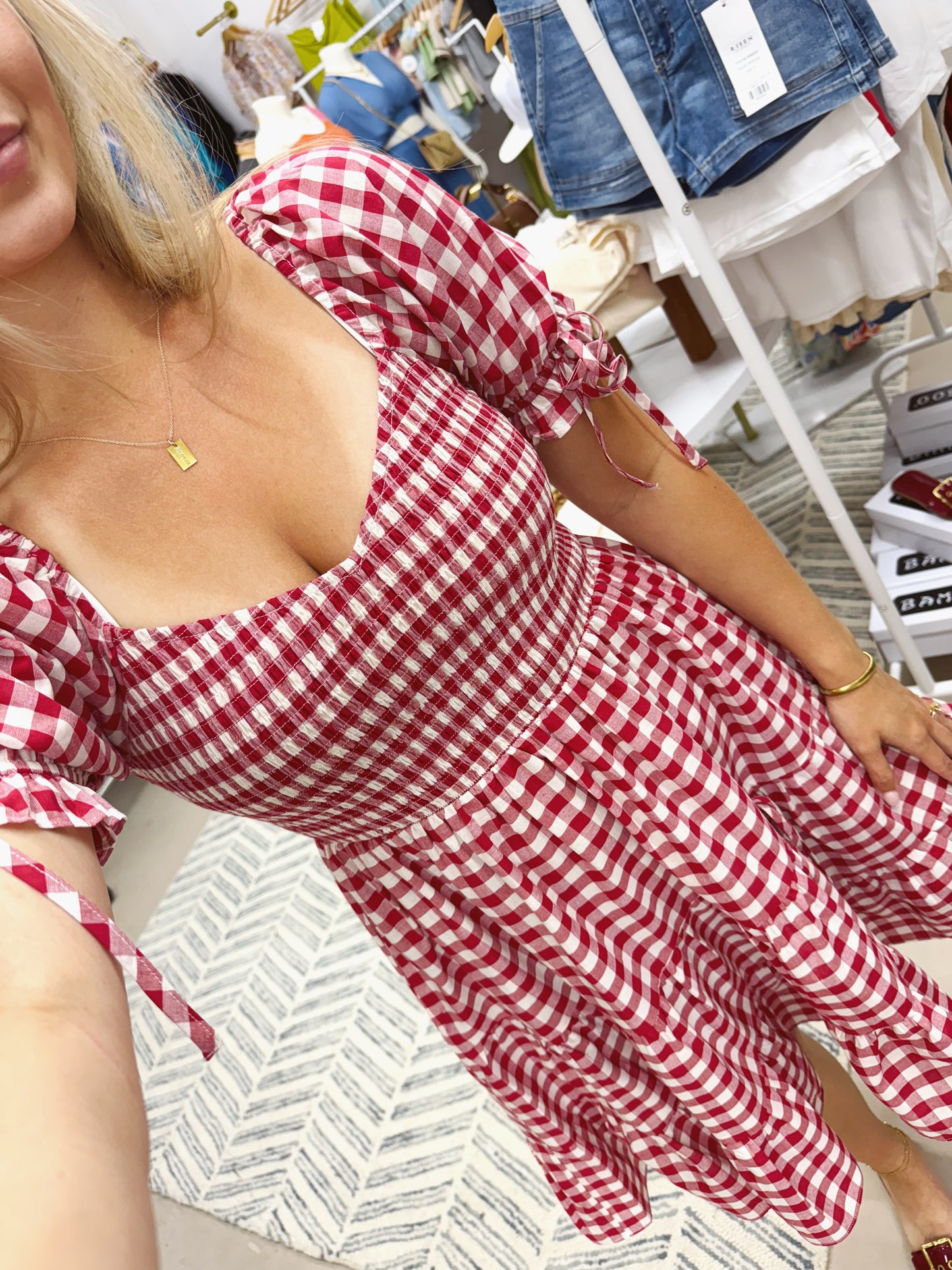 The Pippi | Red and White Gingham Dress