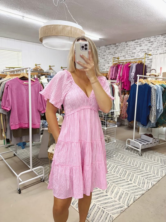 The Audrey | Checkered Smocking Dress