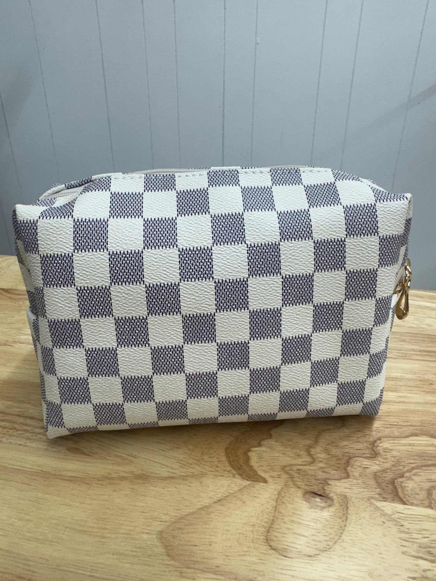 Checkered Cosmetic Bag