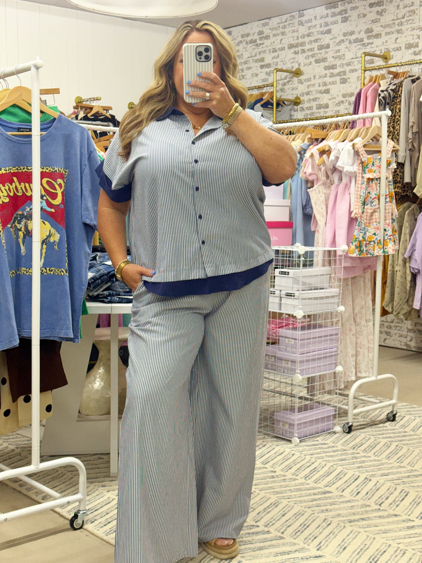 The Striped Pants Set | Blue